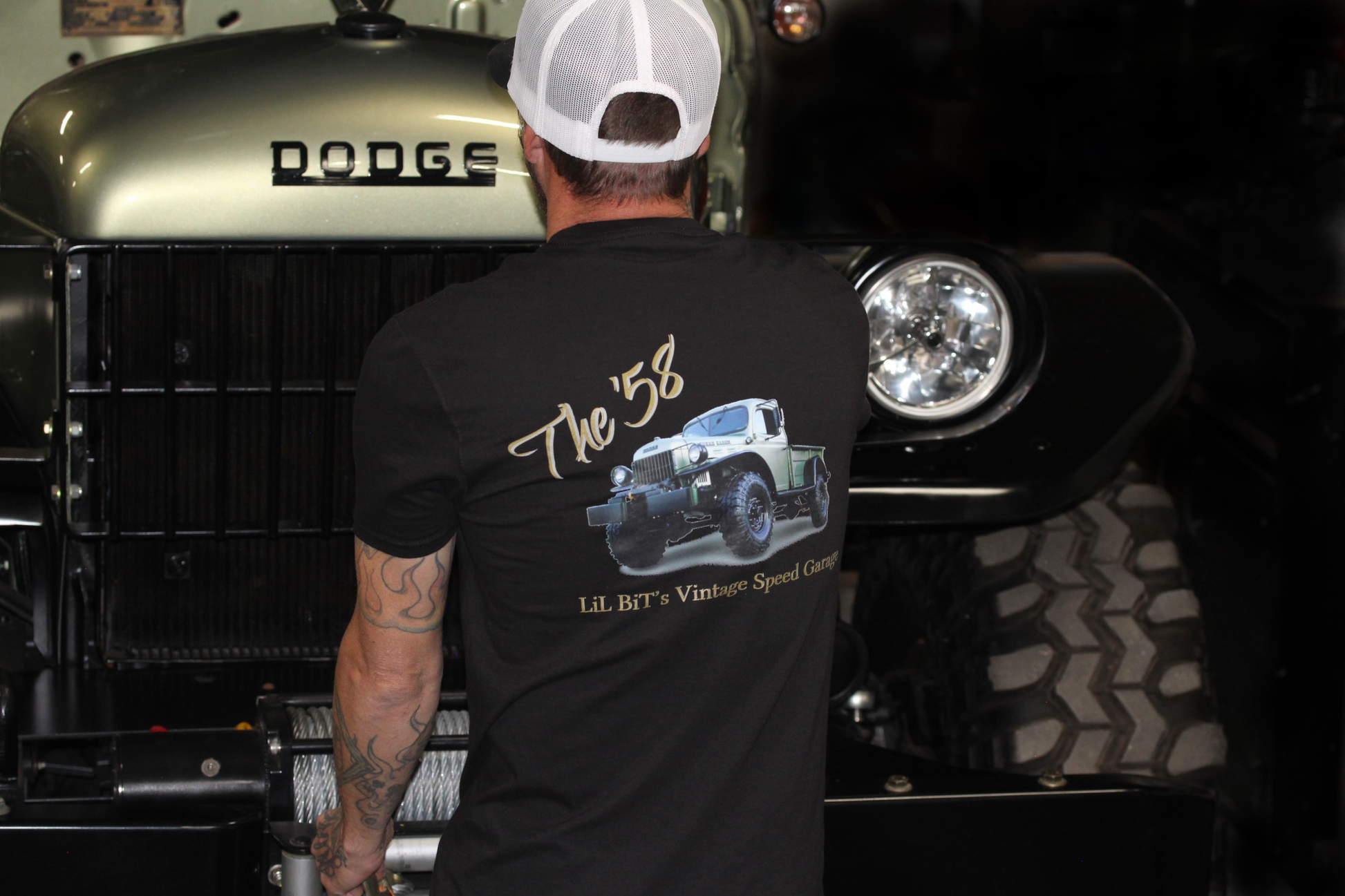 Green Dodge WDX Power Wagon Classic White T-Shirt